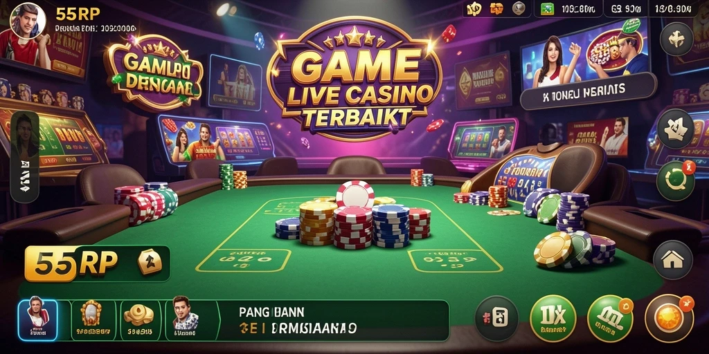 Gameplay seru di 55RP dengan dealer langsung dan suasana kasino yang nyata.