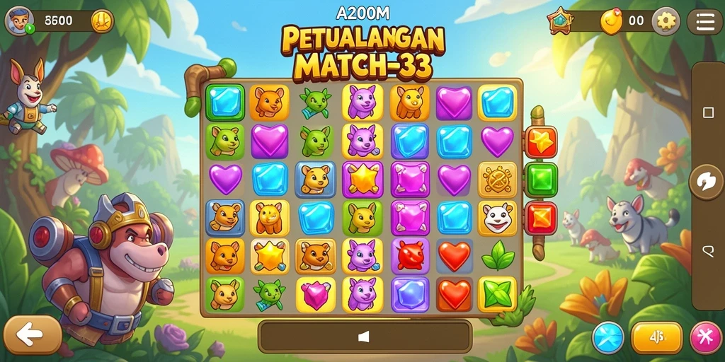 Tampilan gameplay A200M yang seru dan penuh warna.