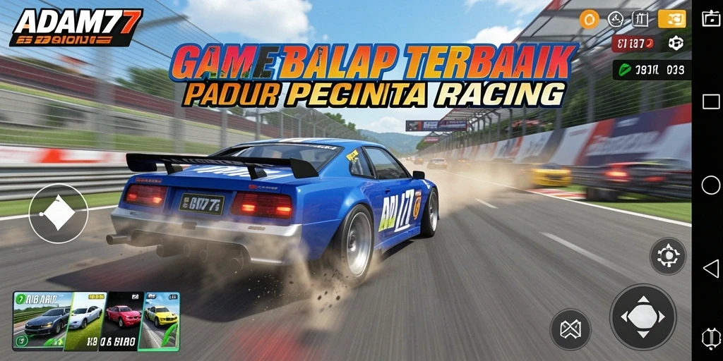 Tampilan gameplay balapan seru di ADAM77.