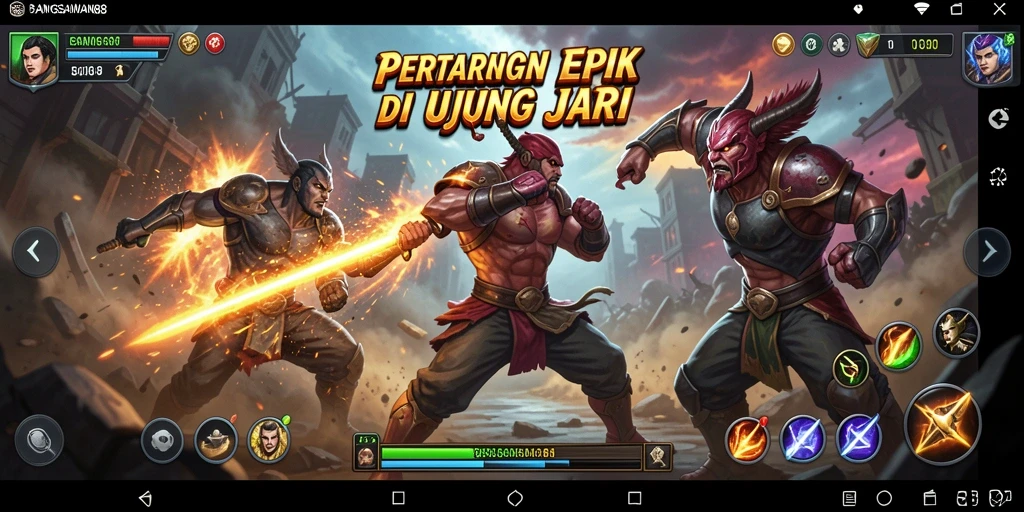 Tampilan pertarungan epik dalam BANGSAWAN88 di arena.