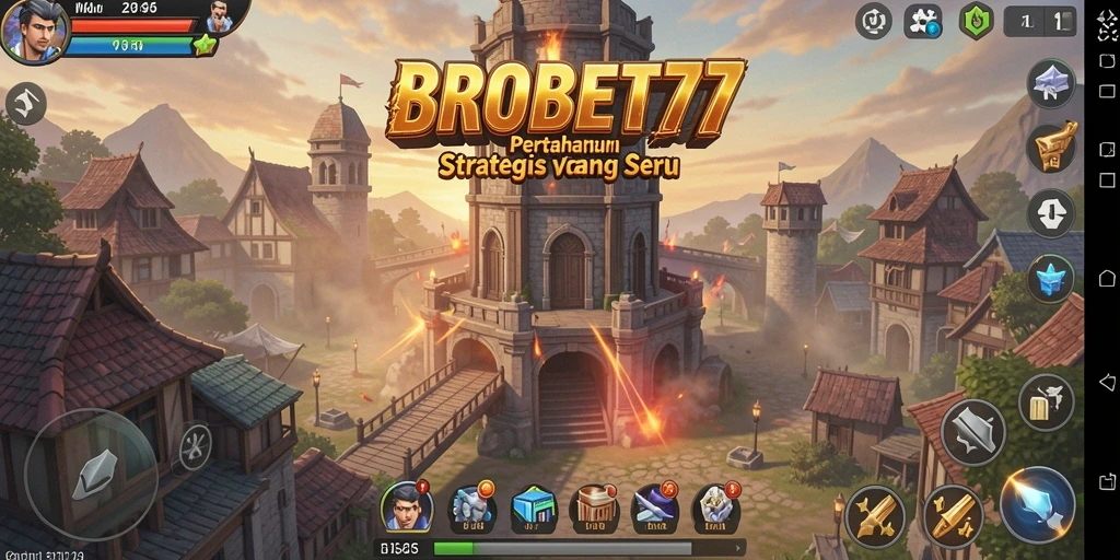 Tampilan gameplay menegangkan dari BROBET77 di Tower Defense.
