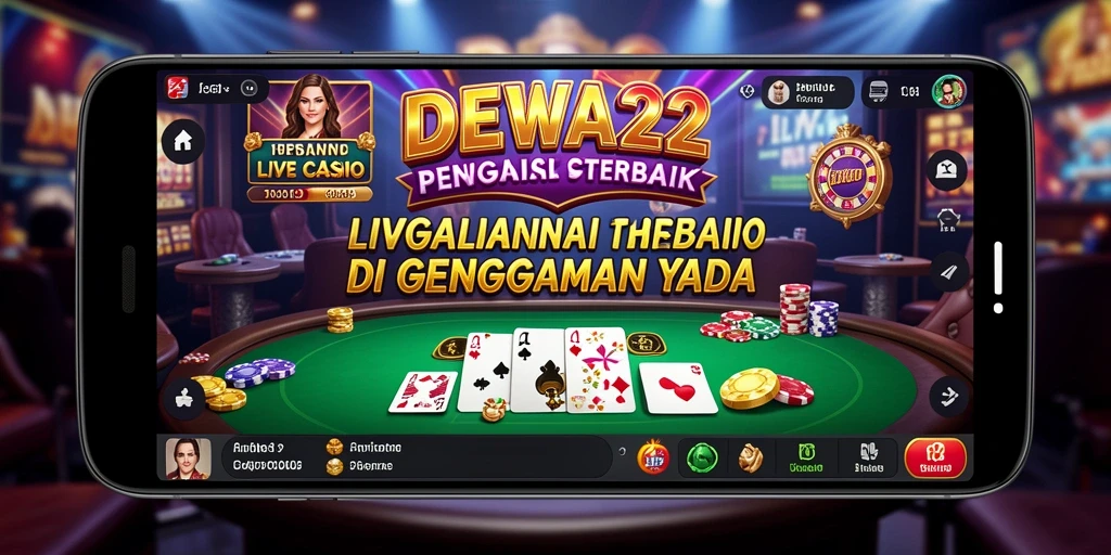 Tampilan gameplay DEWA22 dengan dealer langsung di Live Casino.