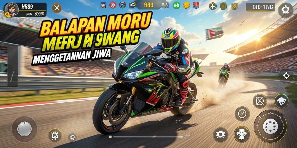 Tampilan menegangkan dari balapan motor di HR89.