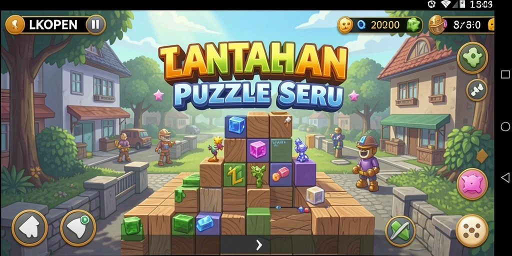 Screenshot gameplay LKOPEN yang menampilkan tantangan puzzle menarik.