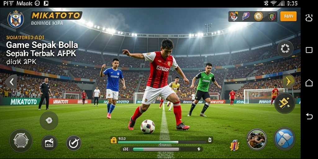 Gameplay MIKATOTO yang mendebarkan dan imersif dalam sepak bola.