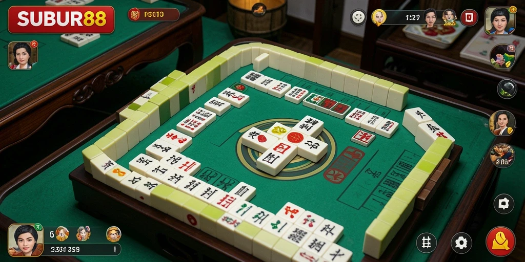Screenshot gameplay <strong>SUBUR88</strong> menampilkan serunya bermain Mahjong.