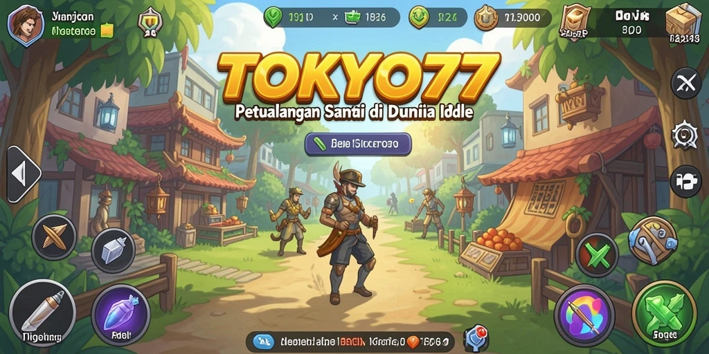 Screenshot utama TOKYO77 menampilkan karakter dalam gameplay Idle.
