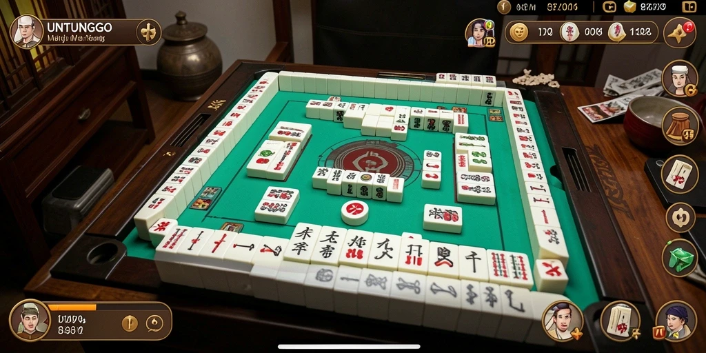 Screenshot gameplay UNTUNGGO dengan keseruan permainan Mahjong.
